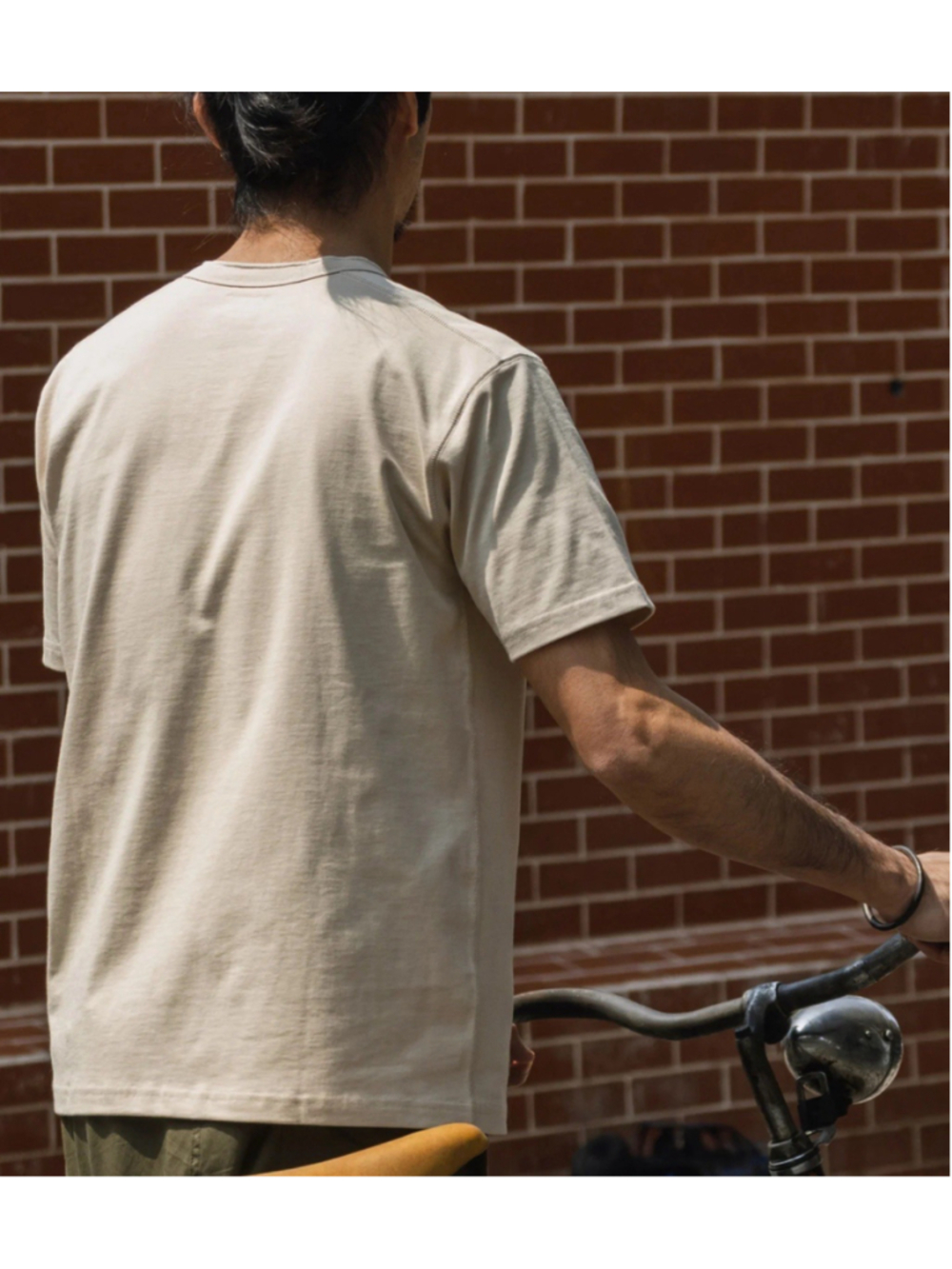 100% Cotton Short Sleeve Henley T Shirt Vintage Apricot Bronson M🇺🇸ship - Picture 4 of 6